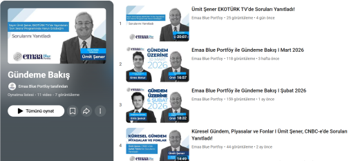 Emaa Blue Portföy’den Gündeme Dair Uzman Değerlendirmeleri